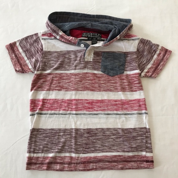 Distortion Other - ⭐️3/$10⭐️Boys Hooded Short Sleeved Striped T-Shirt